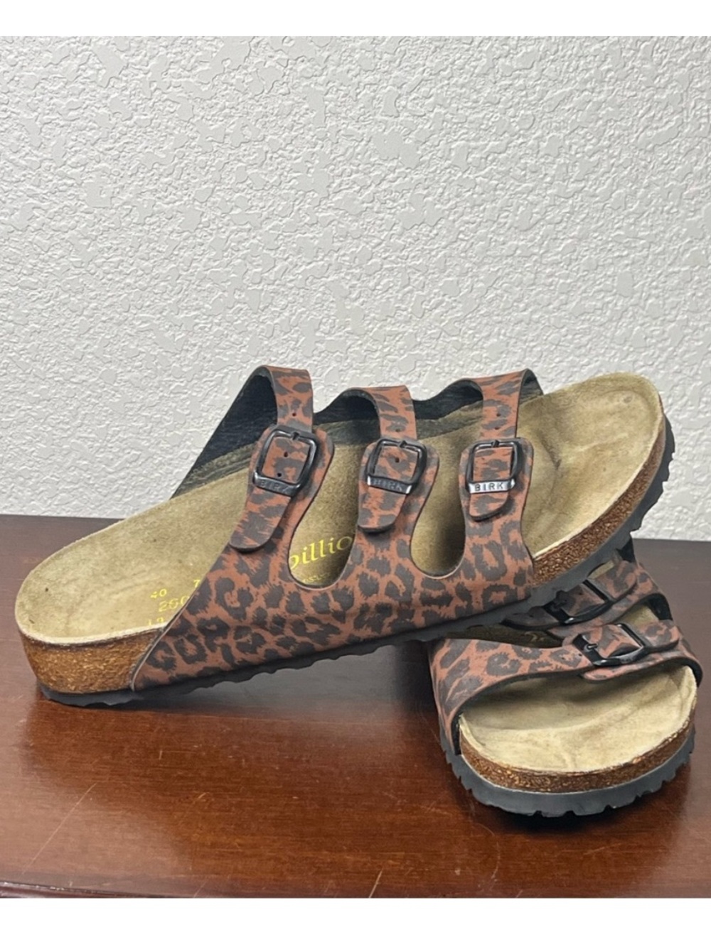 BIRKENSTOCK Papillio LEOPARD PRINT SANDALS 3-Strap FLORIDA Style🤎9 US/40 EUR - Picture 3 of 10